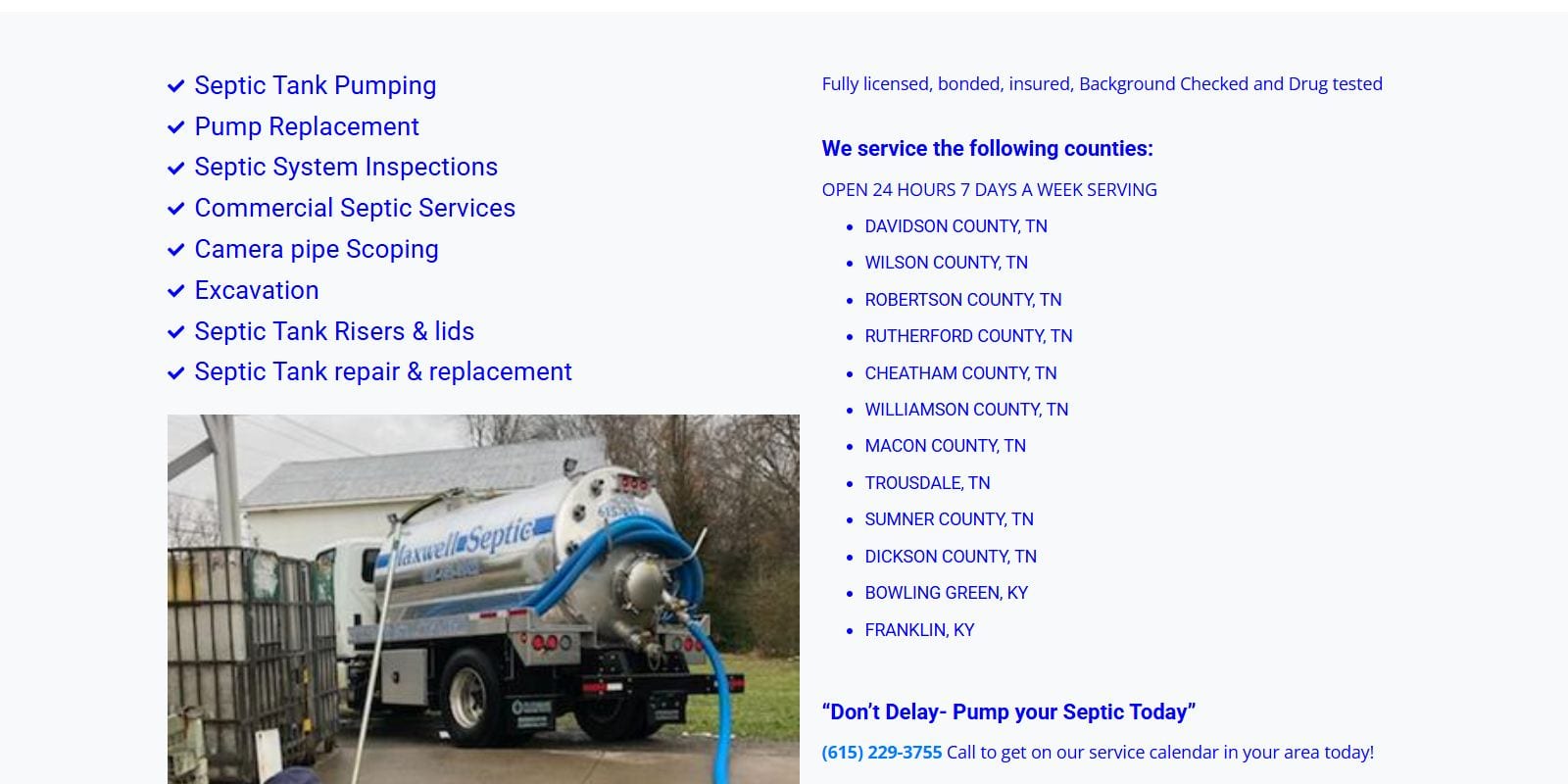 Maxwell Septic Pumping